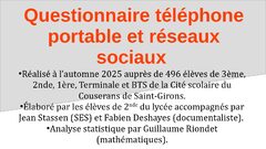 Galerie photo Questionnaire téléphone portable et réseaux sociaux
